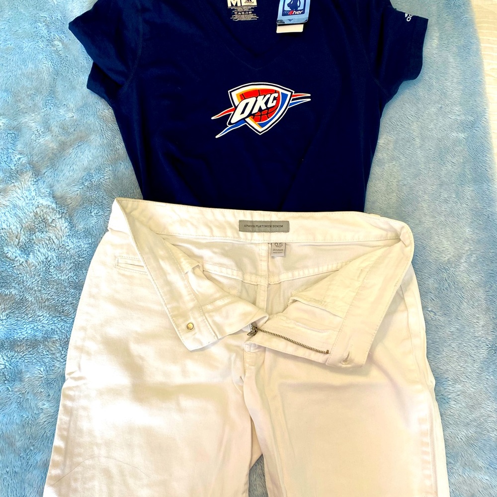 Chico’s White Shorts, Frayed